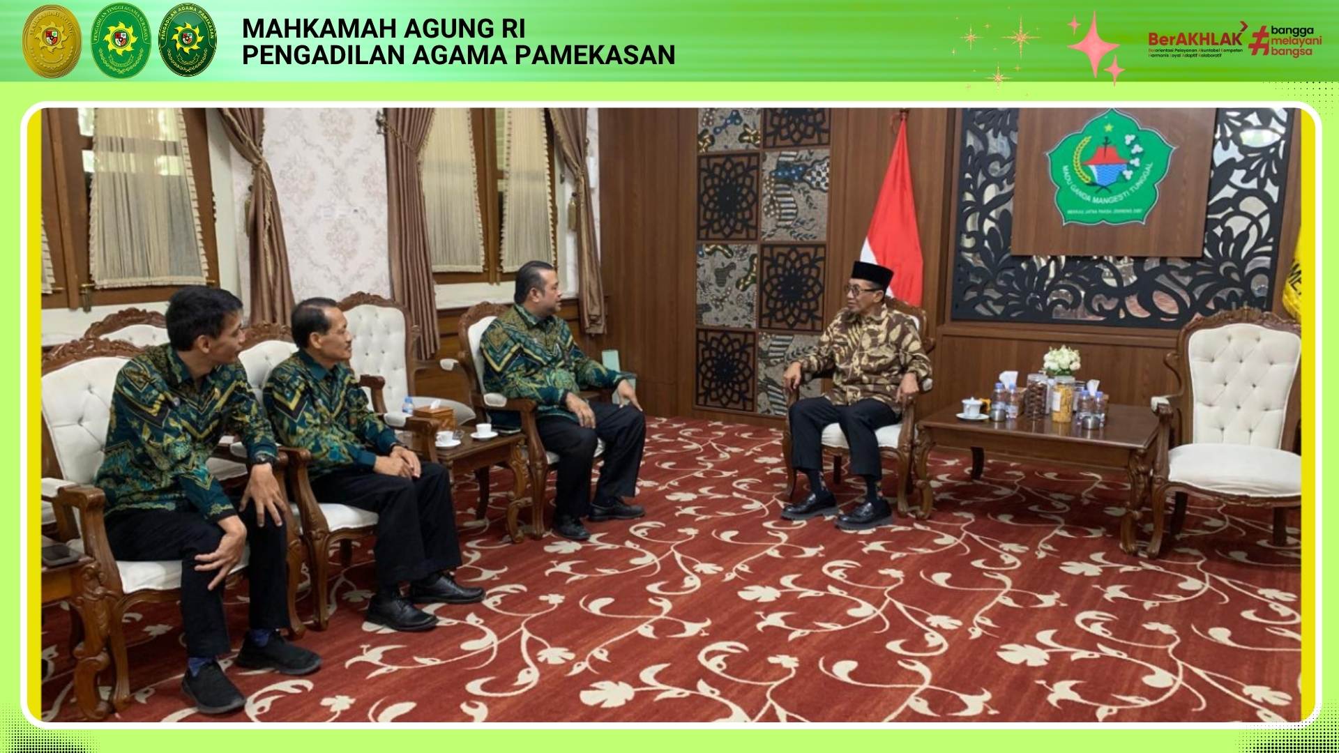 Perkuat Sinergi Lintas Instansi. Pimpinan PA Pamekasan Temui Bupati Pamekasan